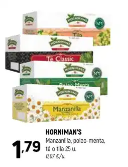 Coviran HORNIMAN'S Manzanilla, poleo-menta, té o tila oferta