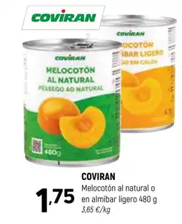 Coviran COVIRAN Melocotón al natural o en almíbar ligero oferta
