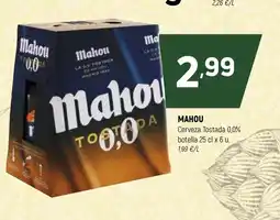 Coviran MAHOU Cerveza Tostada 0,0% botella oferta