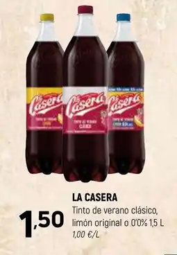 Coviran LA CASERA Tinto de verano clásico, limón original o 0'0% oferta