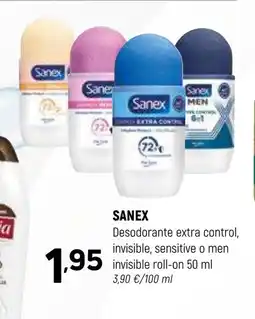 Coviran SANEX Desodorante extra control, invisible, sensitive o men invisible roll-on oferta