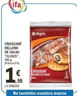 E.Leclerc ELIGES Croissant relleno de cacao oferta