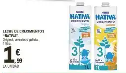 E.Leclerc NATIVA Leche de crecimiento 3 oferta