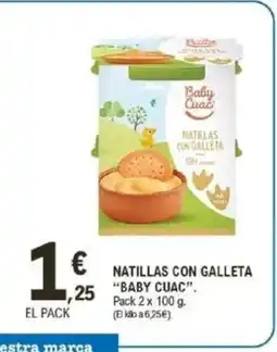 E.Leclerc BABY CUAC Natillas con galleta oferta