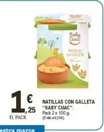 E.Leclerc BABY CUAC Natillas con galleta oferta