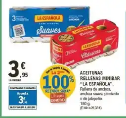 E.Leclerc LA ESPAÑOLA Aceitunas rellenas minibar oferta