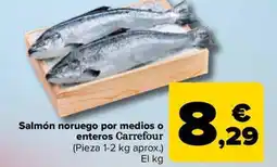 Carrefour Market Salmón noruego por medios o enteros Carrefour oferta