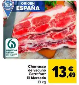 Carrefour Market Churrasco de vacuno Carrefour El Mercado oferta