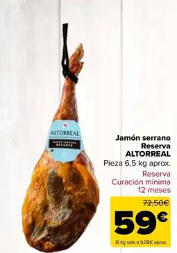 Carrefour Market ALTORREAL Jamón serrano Reserva oferta
