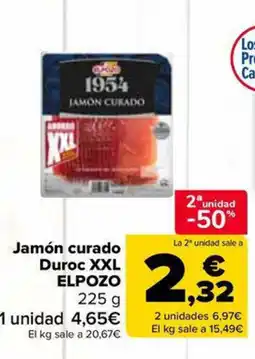 Carrefour Market ELPOZO Jamón curado Duroc XXL oferta