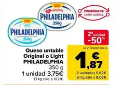 Carrefour Market PHILADELPHIA Queso untable Original o Light oferta