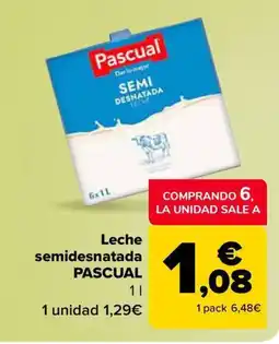 Carrefour Market PASCUAL Leche semidesnatada oferta