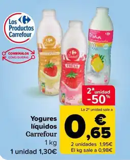 Carrefour Market Yogures líquidos Carrefour oferta