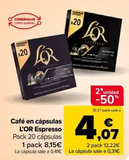 Carrefour Market L'OR Café en cápsulas Espresso oferta