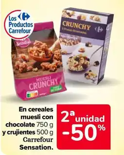Carrefour Market En cereales muesli con chocolate y crujientes Carrefour Sensation. oferta