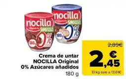 Carrefour Market NOCILLA Crema de untar Original 0% Azúcares añadidos oferta