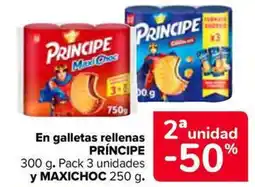 Carrefour Market PRÍNCIPE En galletas rellenas y maxichoc oferta