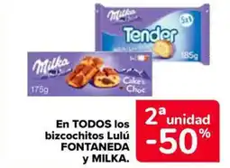 Carrefour Market FONTANEDA y MILKA En todos los bizcochitos lulú oferta