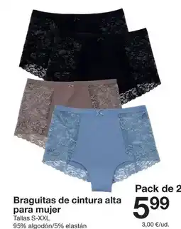 Zeeman Braguitas de cintura alta para mujer oferta