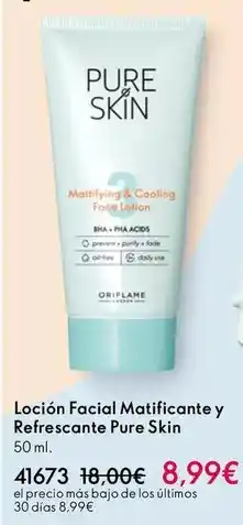 Oriflame Oriflame - locion facial matificante y refrescante pure skin oferta