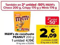 Carrefour Market M&M'S De cacahuete peanut oferta