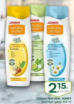 Supermercados Dani NATURAL HONEY Champú wash&go gama oferta