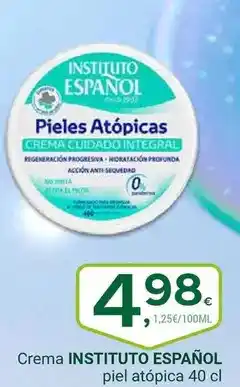 Supermercados Dani INSTITUTO ESPAÑOL Crema piel atópica oferta