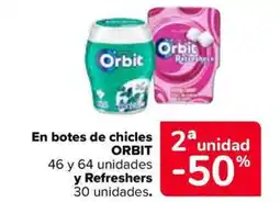 Carrefour Market ORBIT En botes de chicles y Refreshers oferta