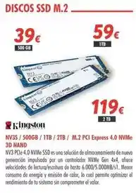 Zbitt Kingston - nv35/ 500gb/ 1tb/ 2tb/ m.2 pcl express 4.0 nvme 3d nand oferta