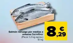 Carrefour Market Carrefour - salmón noruego por medios o enteros oferta