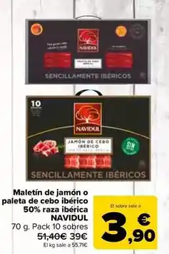 Carrefour Market Navidul - maletin de jamon o paleta de cebo iberico 50% raza iberica oferta