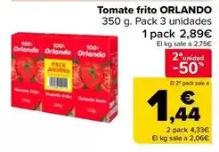 Carrefour Market Orlando - tomate frito oferta