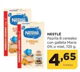 Alimerka Nestlé - papilla 8 cereales con galleta maria 0% o miel oferta