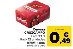 Carrefour Market CRUZCAMPO Cerveza oferta