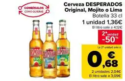 Carrefour Market DESPERADOS Cerveza Original, Mojito o Lima oferta