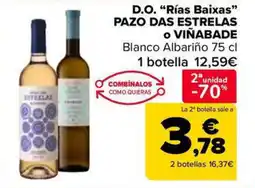Carrefour Market PAZO DAS ESTRELAS o VIÑABADE D.O. "Rías Baixas" oferta
