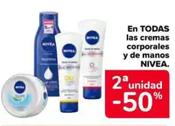Carrefour Market NIVEA En todas las cremas corporales y de manos oferta
