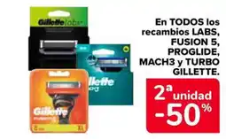 Carrefour Market LABS, FUSION 5, PROGLIDE, MACH3 y TURBO GILLETTE En todos los recambios oferta