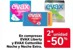 Carrefour Market EVAX En compresas liberty y cottonlike noche y noche extra. oferta