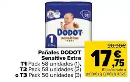 Carrefour Market DODOT Pañales Sensitive Extra oferta