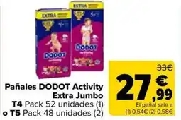 Carrefour Market DODOT Pañales Activity Extra Jumbo oferta