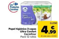 Carrefour Market Papel higiénico 3 capas Ultra Confort Carrefour oferta