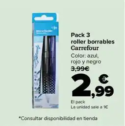 Carrefour Market Pack 3 roller borrables Carrefour oferta