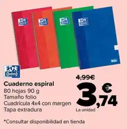 Carrefour Market OXFORD Cuaderno espiral oferta