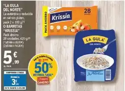 E.Leclerc LA GULA DEL NORTE y KRISSIA La auténtica o reducida en sal sin gluten o barritas oferta