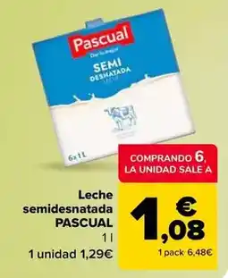 Carrefour Market Pascual - leche semidesnatada oferta