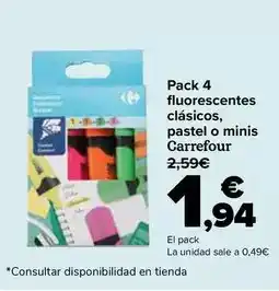 Carrefour Market Carrefour - pack 4 fluorescentes clasicos, pastel o minis oferta