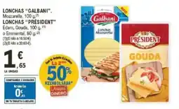 E.Leclerc GALBANI PRÉSIDENT Lonchas mozzarella lonchas oferta