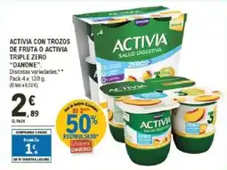 E.Leclerc DANONE Activia con trozos triple zero oferta