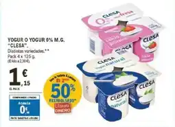 E.Leclerc CLESA Yogur o yogur 0% m.g. oferta